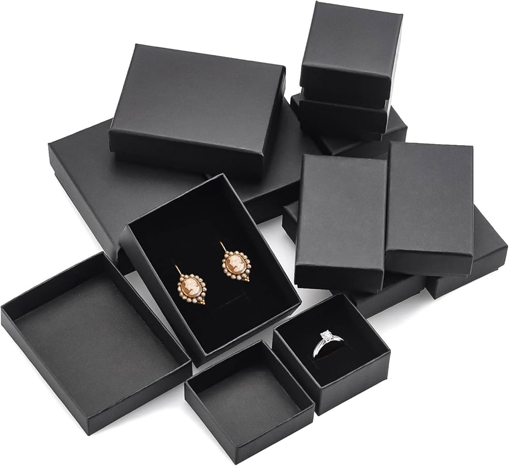 black cardboard jewelry boxes