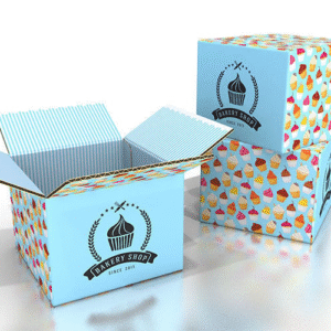 boxes with logo printed