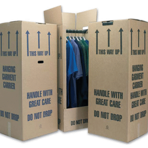 clothes hanging packing boxes