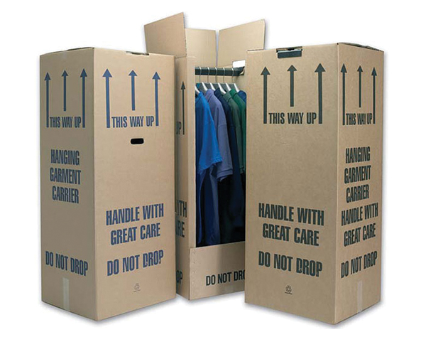 clothes hanging packing boxes