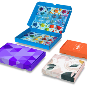 shipping boxes with company logo