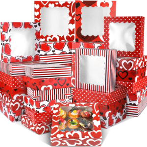 valentine cookie boxes with window
