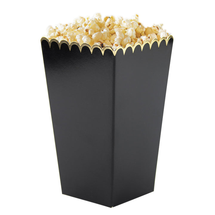 black and gold popcorn boxes