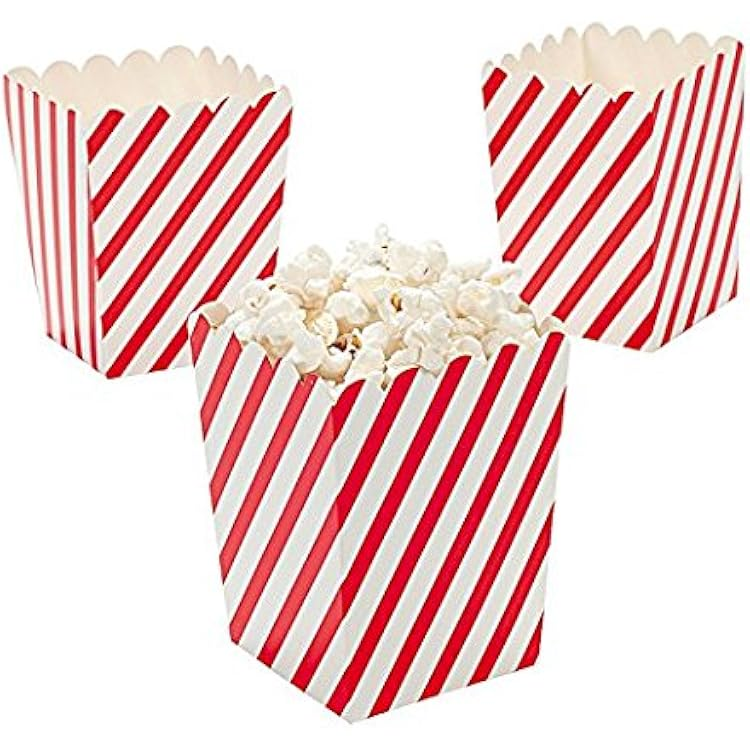 red white popcorn boxes
